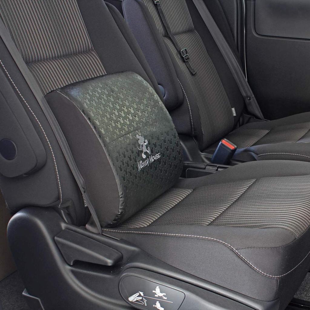Napolex Car Memory Foam Fits Perfectly In the Lower Relieves Lower Back Pain and Disney Mickey Mouse Cushion, Back, Fatigue, Leather-Look Design,