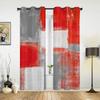 Red Grey White Oil Painting Abstract Geometric Curtains for Bedroom Living Room Drapes Kitchen Window Curtain Home Decor