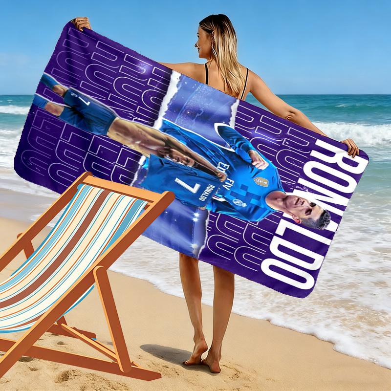 Dynamic CR7 Football Art beach towel Outdoor camping soft Outdoor pool towel quick-drying swim towel Absorbent bath towel Fashion