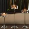 Подсвечник для votive свечей Стеклянный Прозрачный Подставка для чайной свечи Элегантный Длинноногий Подсвечник Центральный элемент стола Свадебный Декор