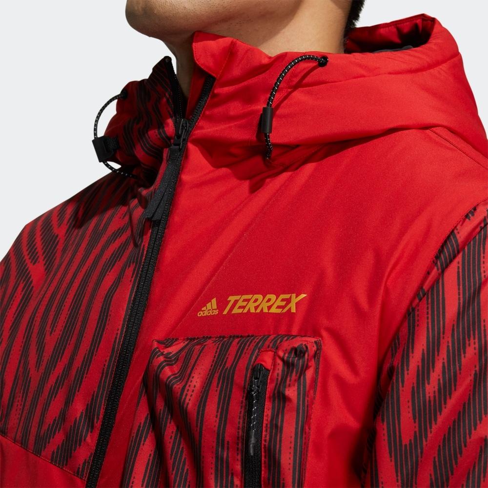 adidas Куртка с капюшоном из хлопка Color Block, мужские куртки светло-малинового цвета HE7337