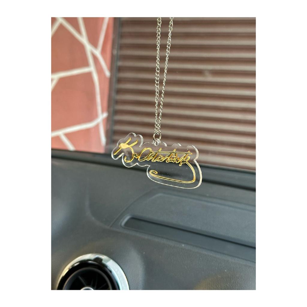 Plexy Mirror Ornament Signed By Mustafa Kemal Atatrk (goldtransparent)