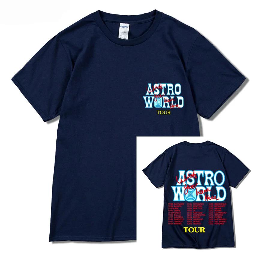 Summer Hip Hop T Shirt UnisexCactus Jack ASTROWORLD Harajuku T-Shirts WISH YOU WERE HERE Letter Print Tee Tops