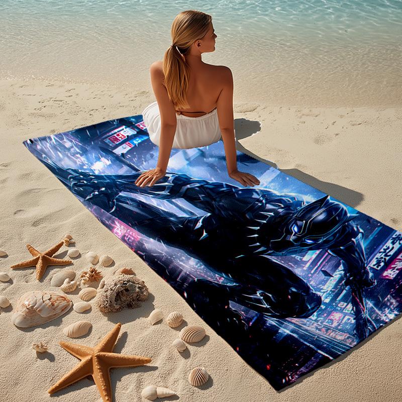 Black panther Beach Towel Microfiber Beach Towel Super Soft & Absorbent for Bath, Beach, Travel Bath Time Accessory, Fan gifts
