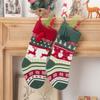 Bag Christmas Gift Xmas Ornament with Pompoms Santa Claus Sock Knitted Christmas Stocking Gift Bag