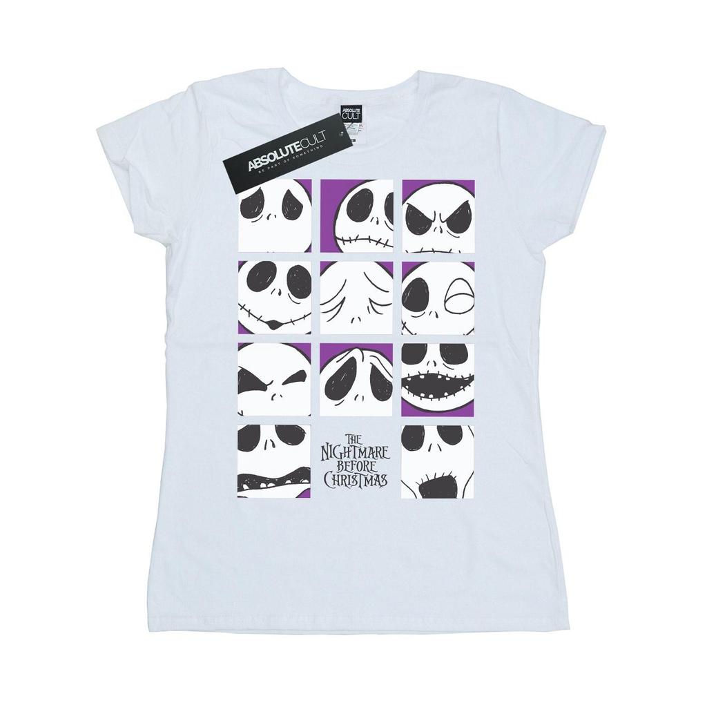 Disney Womens/Ladies Nightmare Before Christmas Many Faces Of Jack Squares Cotton T-Shirt