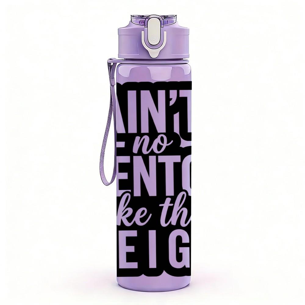 1PC Aint No Mentor Like The One I Got 750ml Color Plastic Sports Water Bottle Leakproof Flip Straw Lid Suitable for Sports Office Home Use