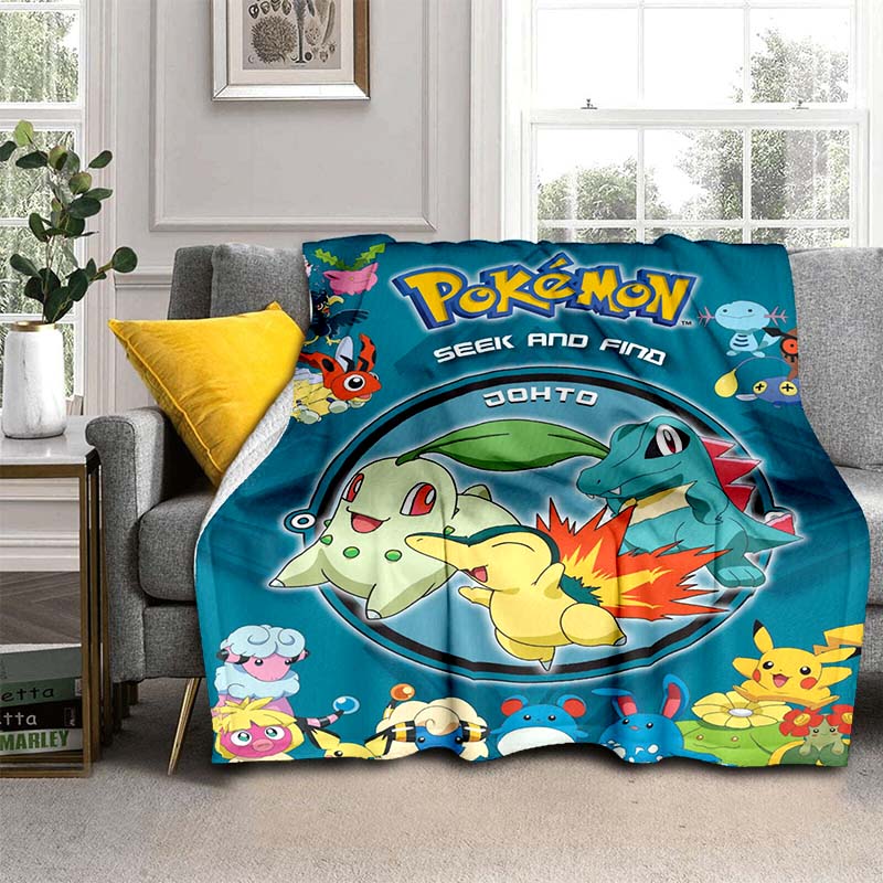 This New 2026 Pokémon Cartoon Blanket Is Warm, Soft, and Suitable for All Seasons, Perfect for Home, Travel, and Picnics.