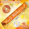 Large Thanksgiving Banner Decorations Outdoor 120x20 Inch,Turkey Maple Leaf Pumpkin Decorations Happy Thanksgiving Yard Banner for Indoor Home House