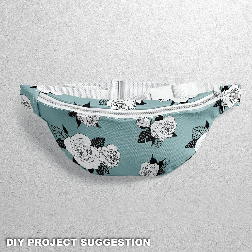 Outdoor Dekostoffe Oxford - Motiv Rosen Mit Schwarzen Blättern I Dx564