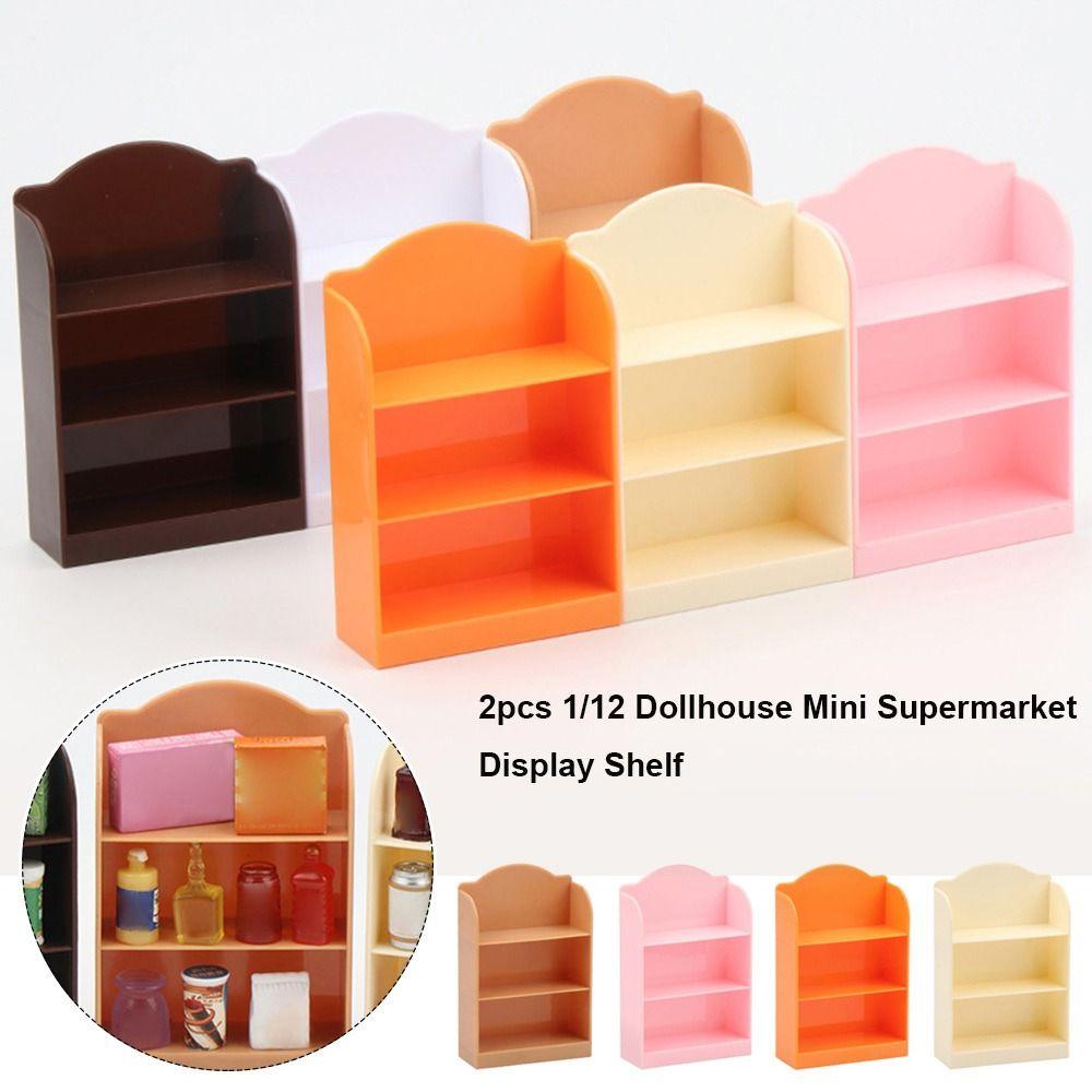2 шт. Пластиковая миниатюрная полка для дисплея в супермаркете, аксессуары для мебели