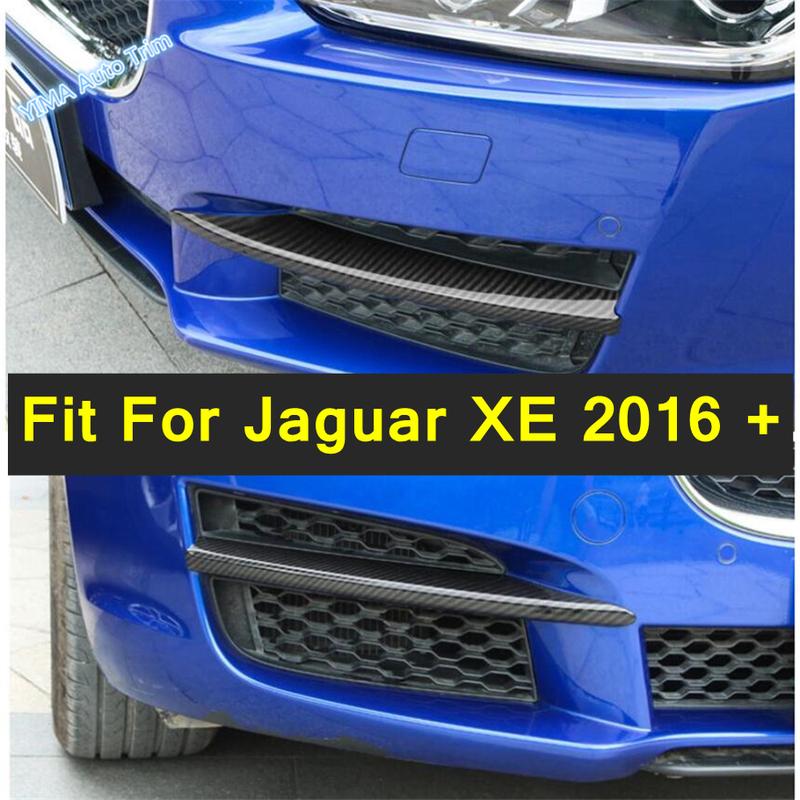 Auto Styling Front Fog Lights Foglights Lamp Eyelid Eyebrow Decor Stripes Cover Trim For Jaguar XE 2016 - ABS Accessories