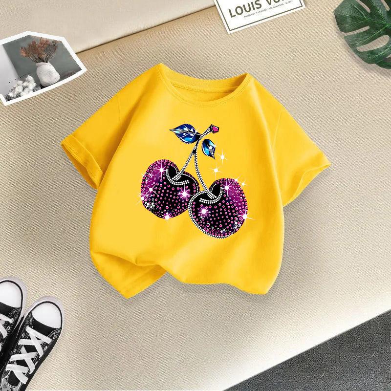 Children's Casual Short-sleeved T-shirt - Summer Girl's Cute Cherry T-shirt