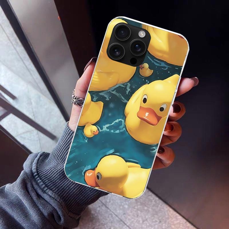 Чехол для телефона с резиновыми уточками в бассейне для iPhone 17 Air 16 15 Pro Max 14 Plus 13 Mini 12 11 Чехол 7 8 SE Силиконовый корпус Печать Fu