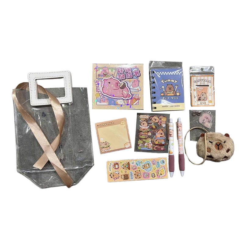 1 комплект канцелярских принадлежностей Kawaii Capybara, мультяшный милый набор канцелярских принадлежностей для сумок, офисные школьные принадлежности, канцелярские принадлежности для студентов, подарки на день рождения