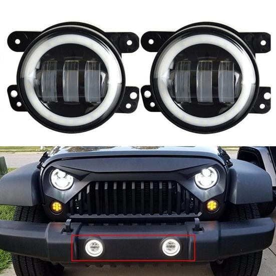 2 шт. универсальные светодиодные противотуманные фары, высокая яркость, длительный срок службы, идеальные фары для Jeep JK TJ