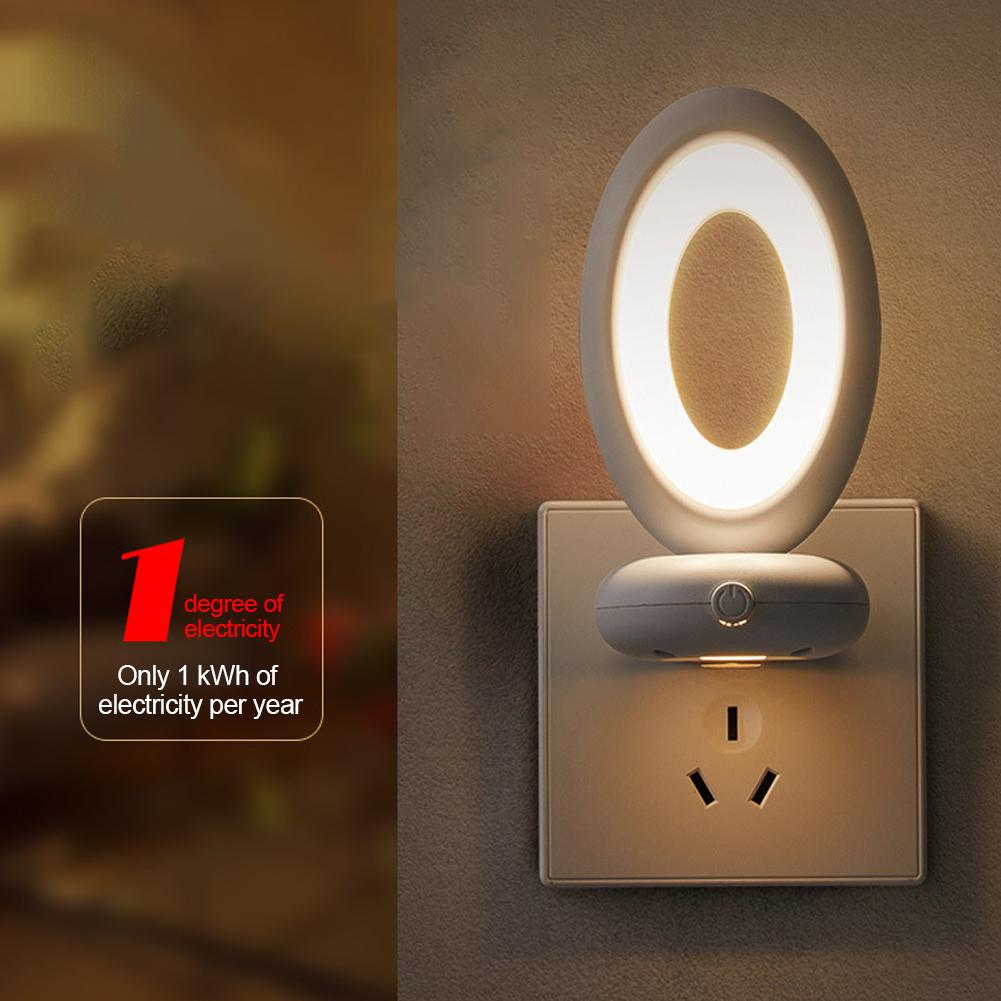 Creative Rotating Remote Control LED Night Light Plug-In Soft Light Eye Protection Sleep Atmosphere Bedroom Bedside Lamp
