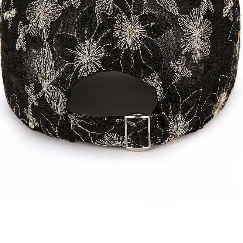 Шляпа женская летняя модная универсальная шляпа с цветочным узором и утиным язычком, солнцезащитная тонкая кружевная бейсболка