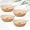 Set of 4 Earth-Friendly Multipurpose Bowls for Kitchen with Spoons | 750 Ml | Made with Rice Husk Biocomposite| Microwave Safe Bowl |
