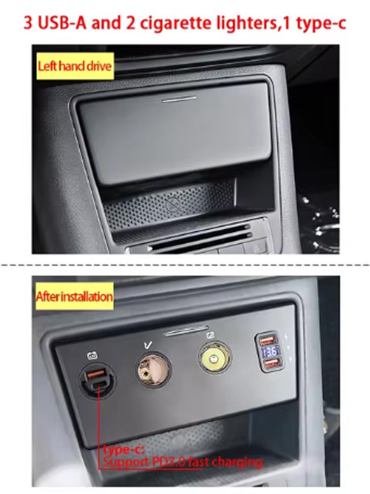 KEN CHUANG Автомобильное зарядное устройство для VW Tiguan Prototype Golf Plus Модифицированное гнездо прикуривателя Быстрая зарядка для iPhone Xiaomi HUAWEI Мобильный телефон