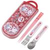 Children's Lunch Box Trio Set, Chopsticks, Spoon, and Fork, Kids' Cutlery, Antibacterial, Easy-Open Slide-Open, Made In Japan, Swimmer, Libunny