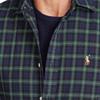 Polo Ralph Lauren SS24 Клетчатая рубашка Оксфорд с длинным рукавом и вышивкой логотипа Pony для мужчин, рубашки, сине-зеленый, MNPOWOV16820979-999