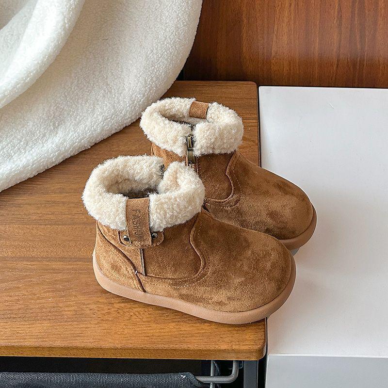 Warm Cotton Camel Snow Boots for Babies and Girls - Winter 2025 Edition with Extra Velvet Lining