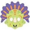 Masque pour enfant à colorier Dinosaure 4 pièces