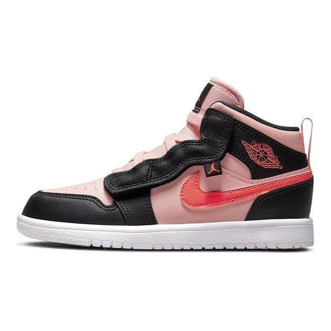 Детские кроссовки Air Jordan 1 Mid ALT PS Black Pink Crimson Atmography Infrared-23 AR6351-604
