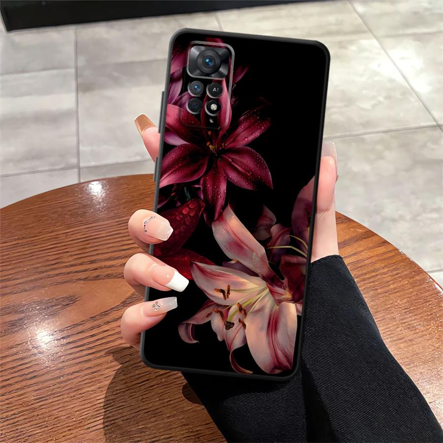 Чехол для телефона Funda с принтом цветка лилии и орхидеи для Xiaomi Redmi Note 9 7 8 12 Pro 11s 12s 10S 9S 10 14 11 13 Pro Plus