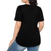 Women Soild  Crew-Neck Cute Tee Short Sleeve Pleated Dressy Casual Scooped Neck  T Shirt Tops