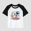 Boys' Casual Short Sleeve T-Shirt Featuring Sleeve Insert, Round Neck, Cotton Fabric, Kids' Stylish Summer Top
