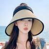 Складная плетеная пустая верхняя кепка бант полая соломенная шляпа ретро широкополая шляпа-ведро приморский