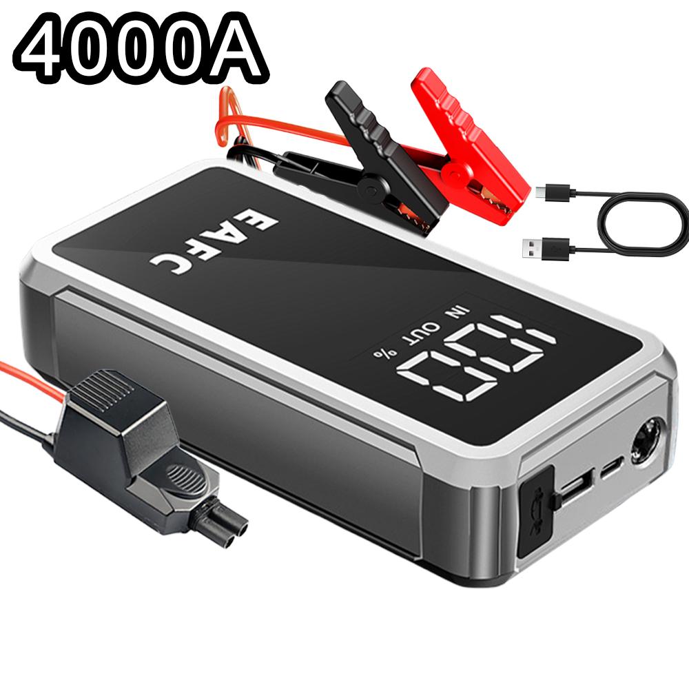 EAFC 12V Автомобильный пусковой аккумулятор Power Bank Зарядное устройство QC3.0 Портативный автомобильный аккумулятор 4000А Аварийный бустер для запуска автомобилей