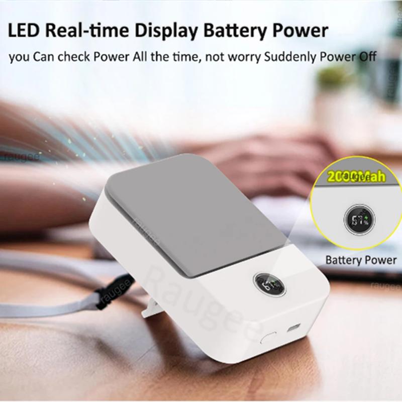 Portable Waist Fan Hanging Neck Fan Mini USB Rechargeable Portable Waist Clip Fan for Outdoor Sports Working Travel Small Fan