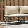 VidaXL Garden Center Sofa with Beige Cushion Woven Resin, Garden Sofa, Garden Seat, Outdoor Seat, 364131