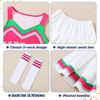 Girls Cheerleading Two Piece Set Tank Top Pleated Skirt for School Performance