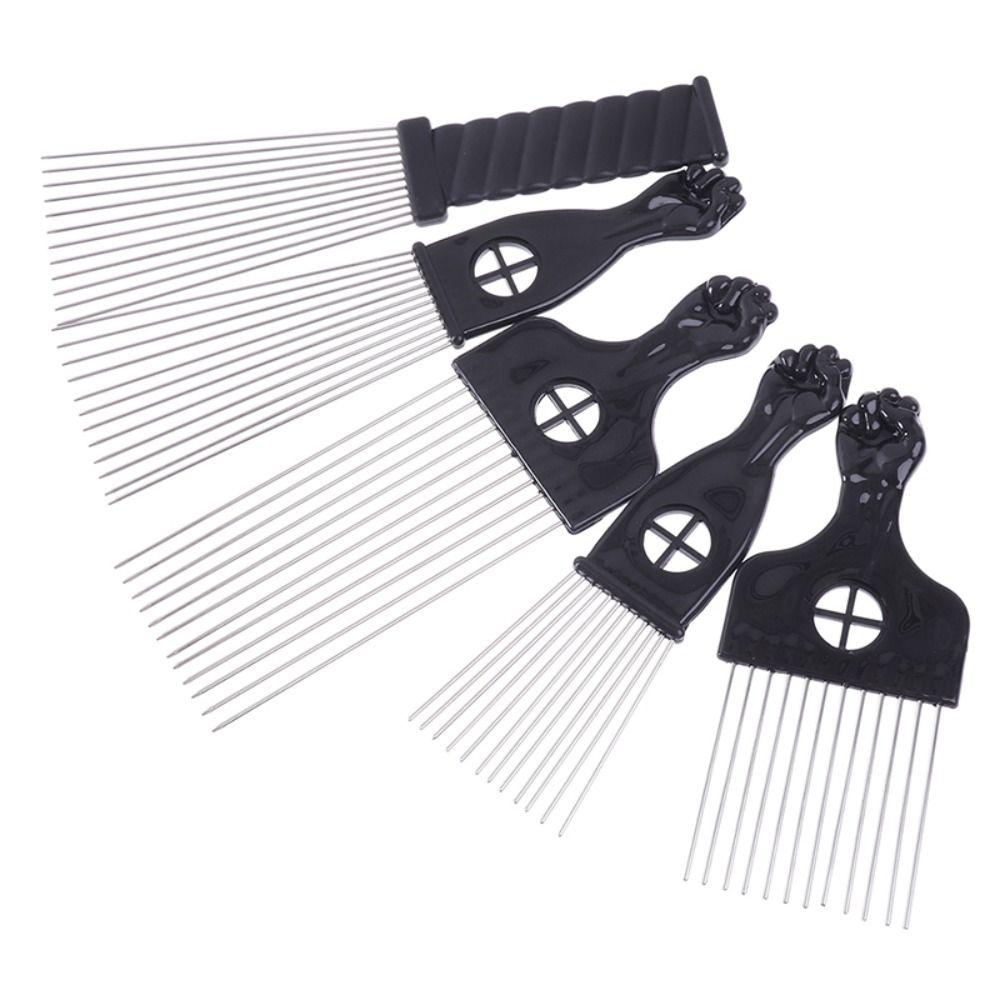 Профессиональная афро-металлическая расческа Black Fist American Pick Hair Combs African Hair Pik Comb Brush Salon