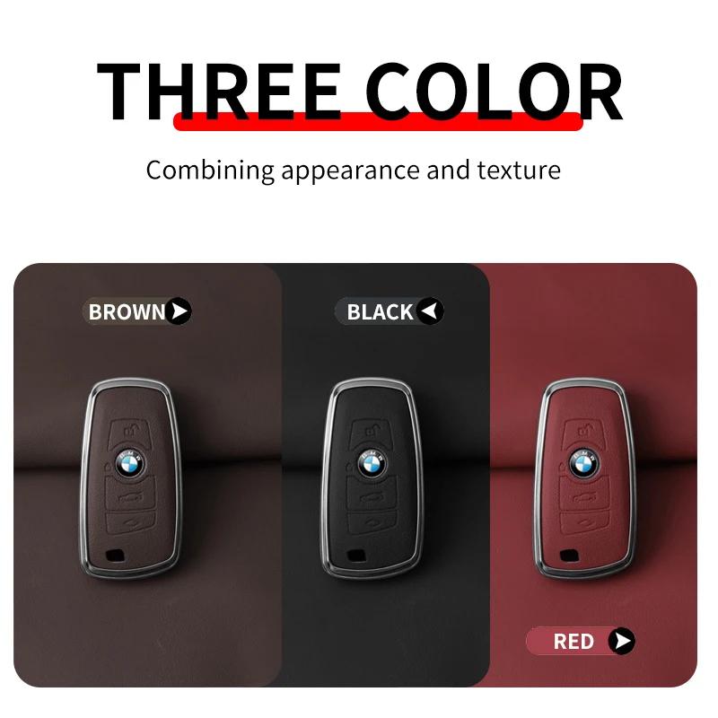 PLXJ3 Car Sticker Hot 2025 For BMW 1 3 5 7 Series X1 X3 X4 X5 F10 F15 F16 F20 F30 F18 F25 M3 M4 E34 Key Case Cover Alloy Shell Holder