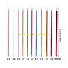 F26C 11Pcs 27cm Long Afghan Crochet Hook Needle 2mm-8mm Colorful Aluminum Knitting Needle Ergonomic Grip For Sweater Blanket