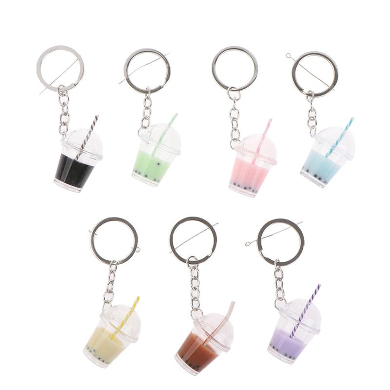 Bubble Tea Diy Keychain High Quality Acrylic Pendant Backpack Keyring Charms