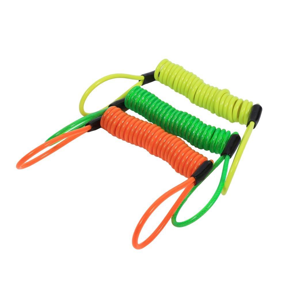 Disc Brake Lock Spring Reminder Cable Spring Coil Rope Max Length 1.25M Anti-Theft Key