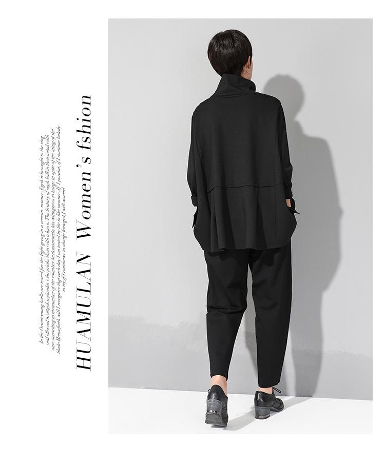 Трендовый женский топ в европейском и американском стиле, темный, с длинными рукавами и кулиской на талии - весна/осень