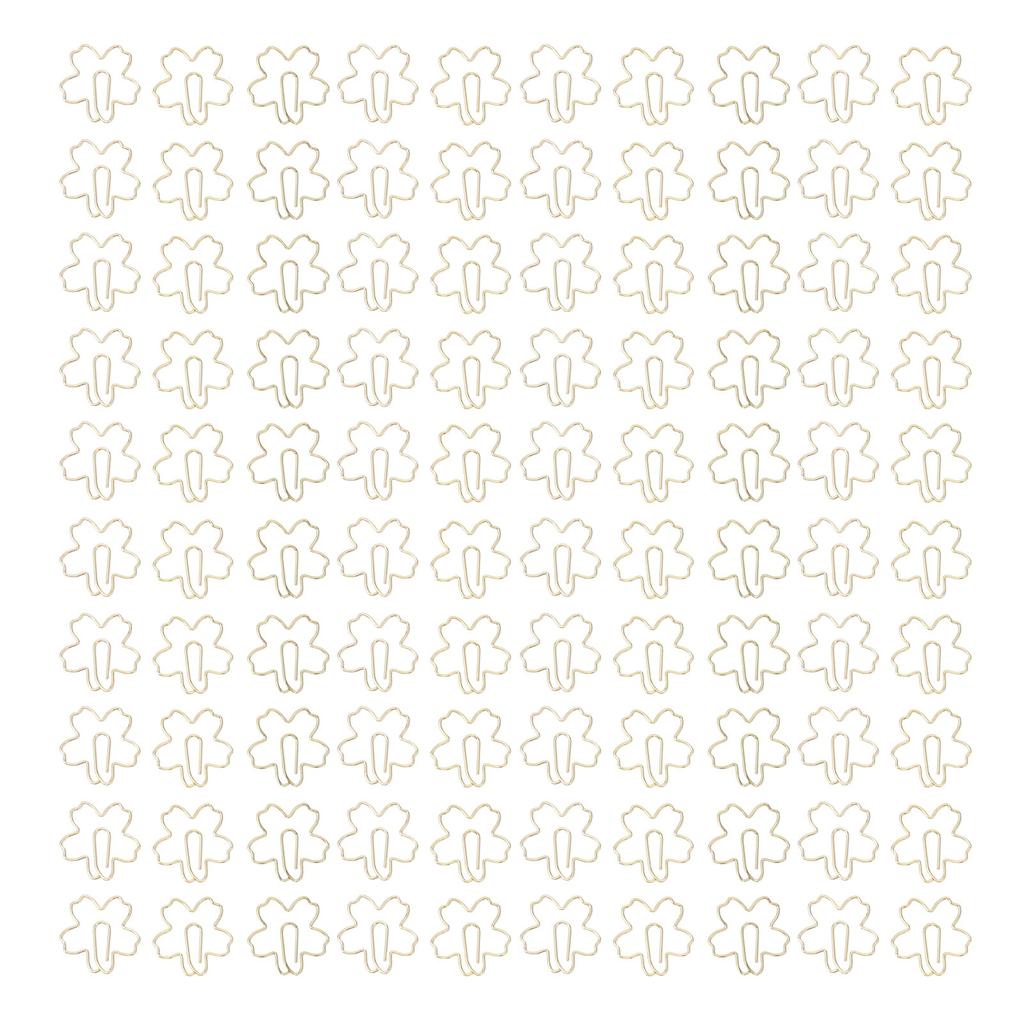 100Pcs Fancy Paperclips Style Metal Box Packed Gold Color Cute Paper Clips for Office