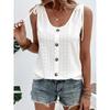 Летний женский жилет, повседневный топ без рукавов с круглым вырезом и завязками на пуговицах