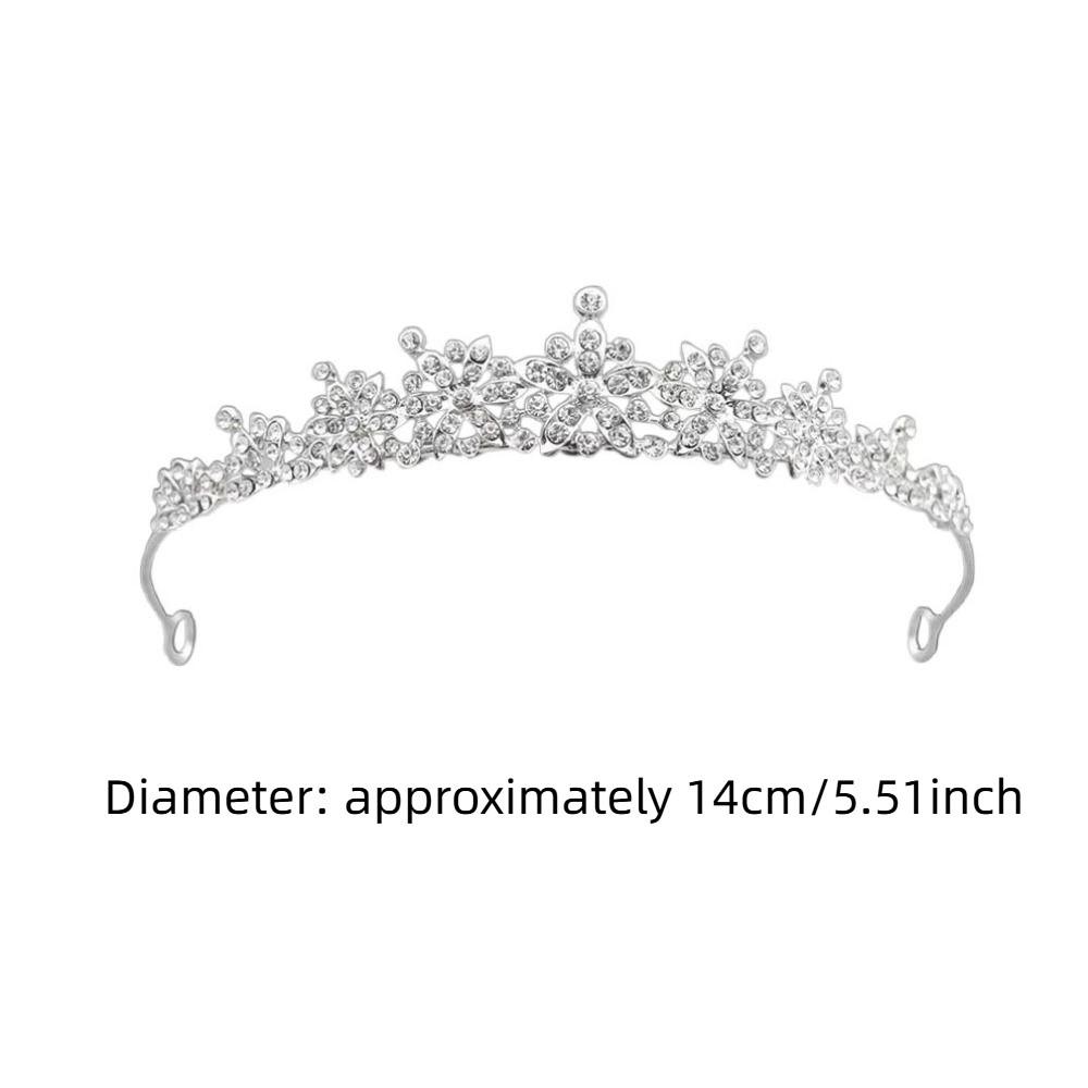 2pcs Sparkling Rhinestone Queen Crown Bride Headdress Wedding Jewelry Birthday Party