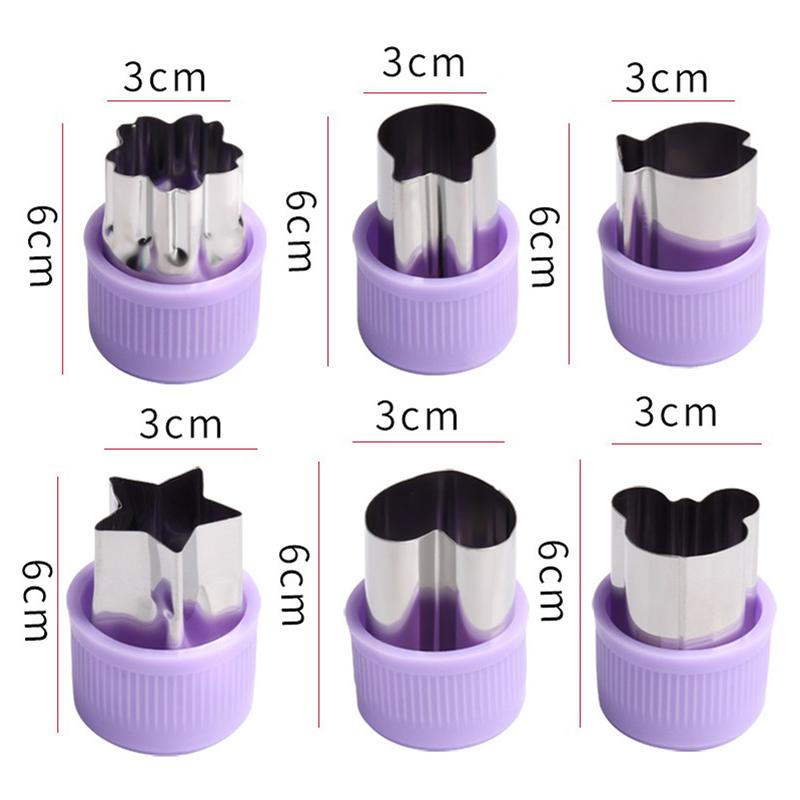 1Pc Vegetables Cutter Plastic Handle Stainless Fruit Cutting Die Kitchen Gadgets