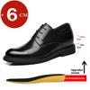 Men's Genuine Leather Dress Oxfords 6cm/8cm Hidden Elevator Height Increase Soft Sole Business Formal Comfortable Lace-Up Shoes