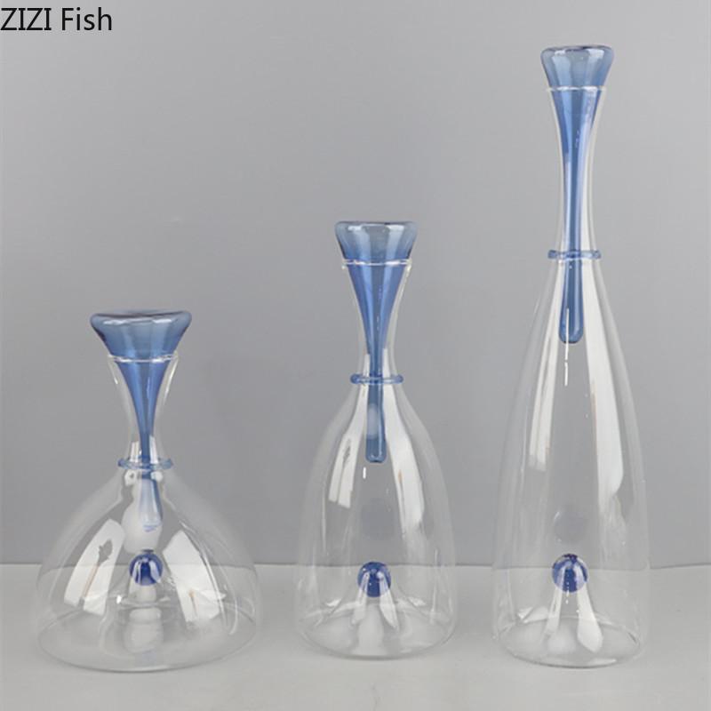 Простой и прозрачный стеклянный графин для ресторана, винный шкаф, украшение для художественных промыслов, семейный бар, свадебный винный набор для вечеринки