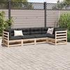 5 Piece Garden Sofa Set Solid Pine Wood